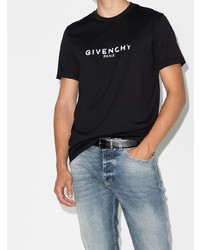 Мужская черно-белая футболка с круглым вырезом с принтом от Givenchy