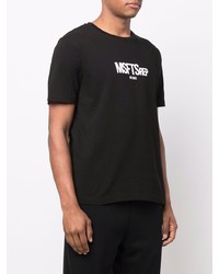 Мужская черно-белая футболка с круглым вырезом с принтом от MSFTSrep
