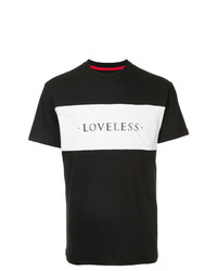 Мужская черно-белая футболка с круглым вырезом с принтом от Loveless