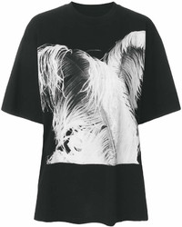 Женская черно-белая футболка с круглым вырезом с принтом от Maison Margiela