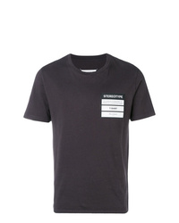 Мужская черно-белая футболка с круглым вырезом с принтом от Maison Margiela