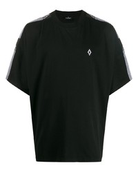Мужская черно-белая футболка с круглым вырезом с принтом от Marcelo Burlon County of Milan
