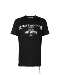 Мужская черно-белая футболка с круглым вырезом с принтом от Mastermind Japan