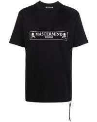 Мужская черно-белая футболка с круглым вырезом с принтом от Mastermind World