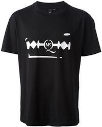 Мужская черно-белая футболка с круглым вырезом с принтом от McQ by Alexander McQueen