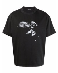 Мужская черно-белая футболка с круглым вырезом с принтом от Misbhv