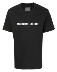 Мужская черно-белая футболка с круглым вырезом с принтом от Musium Div.