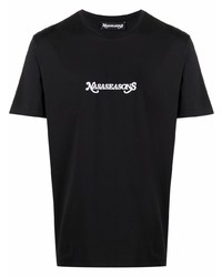 Мужская черно-белая футболка с круглым вырезом с принтом от Nasaseasons