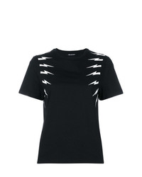 Женская черно-белая футболка с круглым вырезом с принтом от Neil Barrett