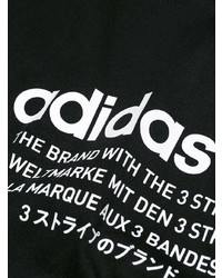 Мужская черно-белая футболка с круглым вырезом с принтом от adidas