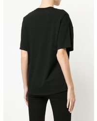 Женская черно-белая футболка с круглым вырезом с принтом от Nobody Denim
