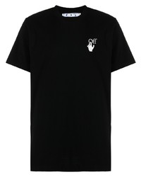 Мужская черно-белая футболка с круглым вырезом с принтом от Off-White