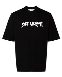 Мужская черно-белая футболка с круглым вырезом с принтом от Off-White