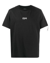Мужская черно-белая футболка с круглым вырезом с принтом от Omc