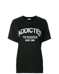 Женская черно-белая футболка с круглым вырезом с принтом от P.A.R.O.S.H.