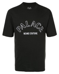 Мужская черно-белая футболка с круглым вырезом с принтом от Palace