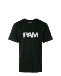 Мужская черно-белая футболка с круглым вырезом с принтом от Pam Perks And Mini