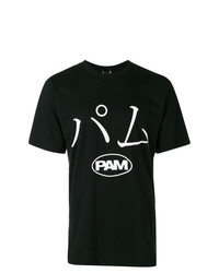 Мужская черно-белая футболка с круглым вырезом с принтом от Pam Perks And Mini