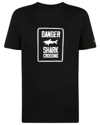 Мужская черно-белая футболка с круглым вырезом с принтом от Paul & Shark