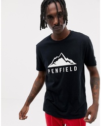 Мужская черно-белая футболка с круглым вырезом с принтом от Penfield