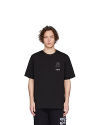 Мужская черно-белая футболка с круглым вырезом с принтом от Perks And Mini