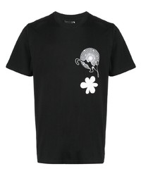 Мужская черно-белая футболка с круглым вырезом с принтом от Perks And Mini