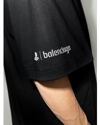 Мужская черно-белая футболка с круглым вырезом с принтом от Balenciaga