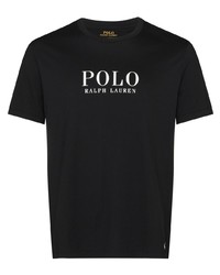 Мужская черно-белая футболка с круглым вырезом с принтом от Polo Ralph Lauren