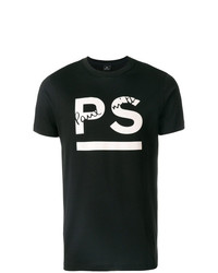 Мужская черно-белая футболка с круглым вырезом с принтом от Ps By Paul Smith