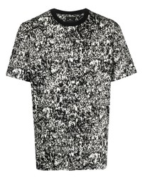 Мужская черно-белая футболка с круглым вырезом с принтом от PS Paul Smith