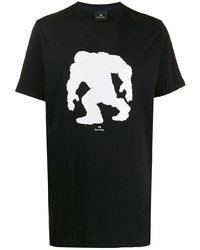 Мужская черно-белая футболка с круглым вырезом с принтом от PS Paul Smith