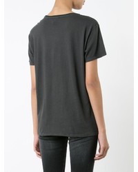 Женская черно-белая футболка с круглым вырезом с принтом от R 13