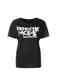 Женская черно-белая футболка с круглым вырезом с принтом от R13