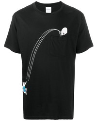Мужская черно-белая футболка с круглым вырезом с принтом от RIPNDIP