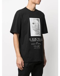 Мужская черно-белая футболка с круглым вырезом с принтом от Ih Nom Uh Nit