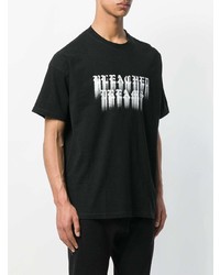 Мужская черно-белая футболка с круглым вырезом с принтом от Stampd