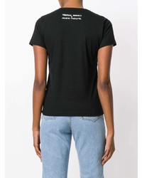Женская черно-белая футболка с круглым вырезом с принтом от Societe Anonyme