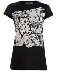 Женская черно-белая футболка с круглым вырезом с принтом от Stella McCartney