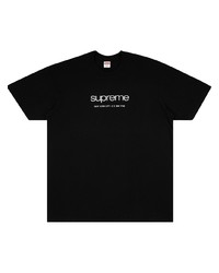 Мужская черно-белая футболка с круглым вырезом с принтом от Supreme