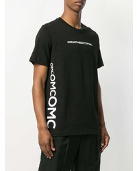 Мужская черно-белая футболка с круглым вырезом с принтом от Omc