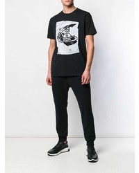 Мужская черно-белая футболка с круглым вырезом с принтом от Vivienne Westwood Anglomania