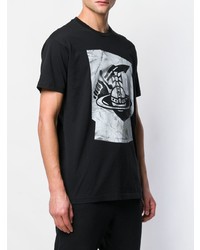 Мужская черно-белая футболка с круглым вырезом с принтом от Vivienne Westwood Anglomania