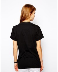 Женская черно-белая футболка с круглым вырезом с принтом от Criminal Damage