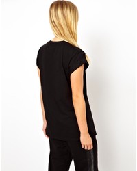 Женская черно-белая футболка с круглым вырезом с принтом от Asos
