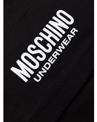 Мужская черно-белая футболка с круглым вырезом с принтом от Moschino