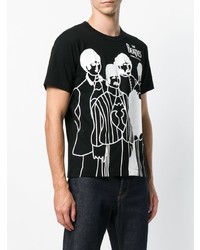 Мужская черно-белая футболка с круглым вырезом с принтом от The Beatles X Comme Des Garçons