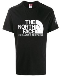 Мужская черно-белая футболка с круглым вырезом с принтом от The North Face