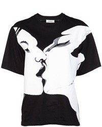 Женская черно-белая футболка с круглым вырезом с принтом от Thierry Mugler