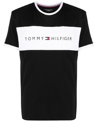 Мужская черно-белая футболка с круглым вырезом с принтом от Tommy Hilfiger