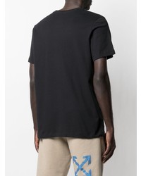 Мужская черно-белая футболка с круглым вырезом с принтом от Nike